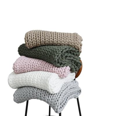 China Manufacturer Wholesale Custom Chunky Heavy Knit Blanket Throw Knitted Weighted Blanket from China Supplier for sale