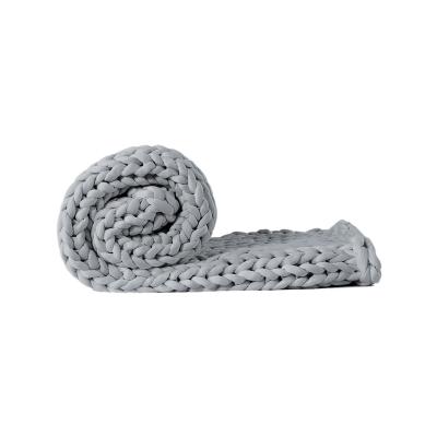 China Factory Wholesale High Quality Heavy Knitted Throw Chunky Knitt Weighted Sensory Blanket From Factory for sale