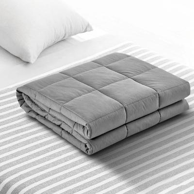 China 2023 Worry Autism OEM High Quality Cotton Folded Gray Throws Weigted Blanket for sale