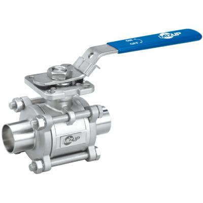 China Ball Valve General Sanitary Butt Weld Stainless Steel Ball Valve 3-Piece (6