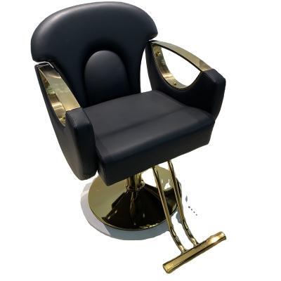 China Modern Synthetic Leather Barber Chair Barber Shop Barber Shop Gold Styling Chair for sale