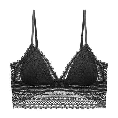 China Biustonosz Low Back Bras Lace Bra U Bralette Seamless Women's Triangular Soft Backless Deep Sexy Breathable Transparent Tank Tops for sale