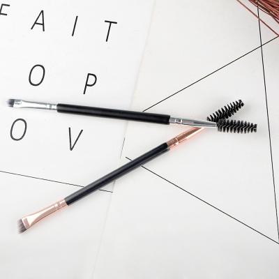 China Waterproof Wholesale Custom Private Label Makeup Brush Double Ended Eyebrow Spoolie Brush for sale