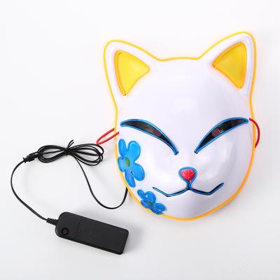 China Halloween Party Supplies Cartoon Smudges LED Light Up Mask Cosplay Props Scary Glow LED Face Mask With 3