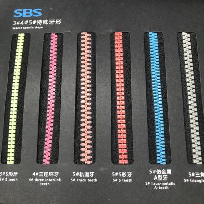 China Semi-automatic lock SBS vislon zipper puller 3# 4# 5# 8# 10# for garment for sale