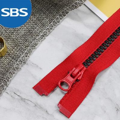 China Semi-automatic lock SBS vislon zipper puller 3# 4# 5# 8# 10# for garment for sale