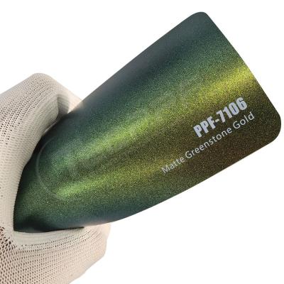 China PPF-7106 Matte Greenstone Gold Color Película de protección de pintura para rasguños de automóviles en venta