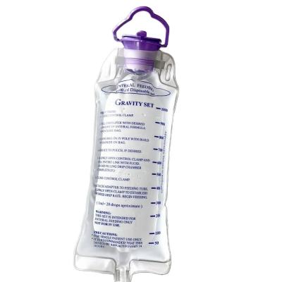 China Plastic Enteral Feeding Supplies Disposable 1000ml 1200ml Enteral Feeding Bag for sale