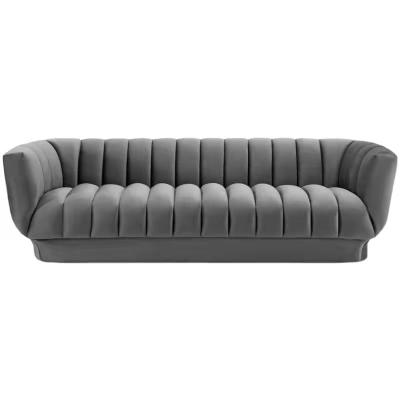 China Customized American Velvet Modern Sofa For Living Room Hotel Exclusive Design Home Furniture Modern Simple Style Fabric Sofa for sale