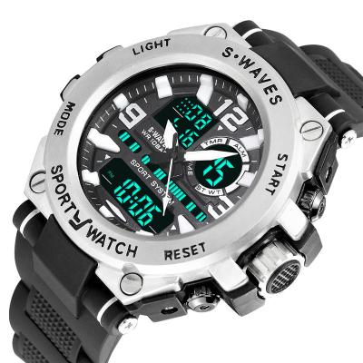 China 1057 Alarm Mens Digital Watch Sports Fashion Watches Waterproof Cheap Black Silicone Watch Men for sale