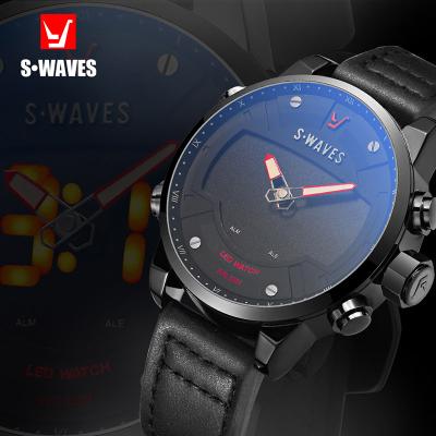 China Automatic Date Digital Watches Men Watches Sports LED Military Calendar WaterproofQuartz Analog Leather Watch Clock reloj for sale