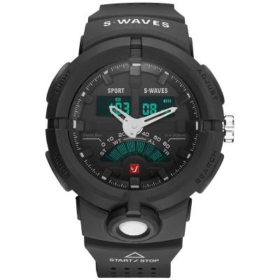 China Silicone Logo Watches Cheap Custom Made 1056 Chronograph Watch Men's Fashion Chronograph LED Display Sports Watch for sale