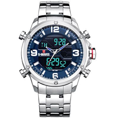 China Luxury Alarm Fashion Man Watch 2074S Wristwatches Sport Stainless Steel Watch Bands Waterproof Digital Watches for sale