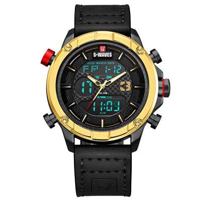 China Alarm Digital Watch Watches Men Luxury Quartz Leather Water Resistant Wrist Watches Chronograph for sale