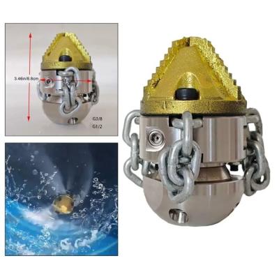 China High-pressure Pipeline Dredging Cleaning Diamond Nozzle,3/8'' Stainless Steel Roraty Sewer Jetter Nozzle for sale