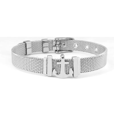 China CLASSIC 8mm Stainless Steel Mesh Watch Belt Bracelets For Women Men Fit Original Gold Cross Charm Mesh Bracelet Anchor Bangle for sale