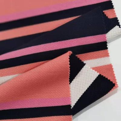 China Breathable high quality stretch fabric 80%rayon 18%polyester 2%spandex yarn dyed stripe knitted fabric for shirts for sale