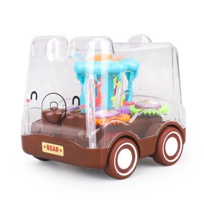 China New Children's Toys Model 2023 Cheap Simulation Cartoon Inertia Transparent Speed Drop Bus Heavy Duty Cute Design Toy Mini Car Children for sale
