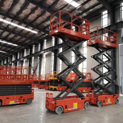 China 2021 NEW Hotels 6m 8m 10m 12m 14m Running Mobile Hydraulic Lift Platform Tracked Scissor Lift Platform for sale