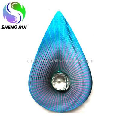 China Global Wind Spinner 3D Metal Spinner Reflective Wind Teardrop Metal Arts for sale