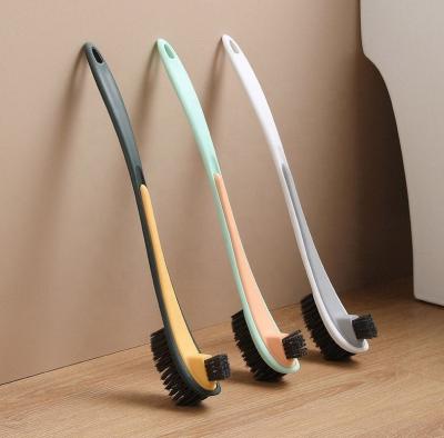 China Sustainable Hot Selling Double Sided Toilet Brush Household No Dead Corner Two-in-One Soft Hair Cleaning Long Handle for sale