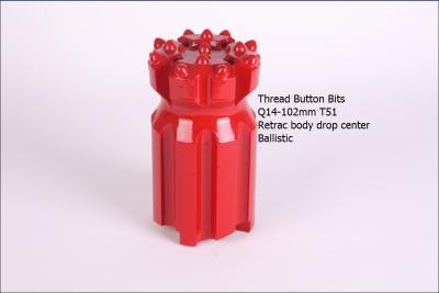 China Q14-102mm T51 Retrac Thread Button Bits for sale