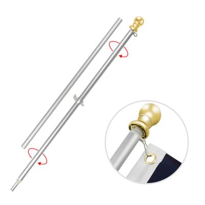 China Decoration USA In Stock Fast Delivery 6 Ft Tangle Free Spin Flagpole For Outdoor, Porch, Garden, Yard Full Aluminum Flagpole for sale