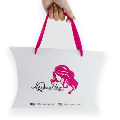China Pillow Type Wig Packaging Box OEM Hair Extension Packaging Boxes for sale