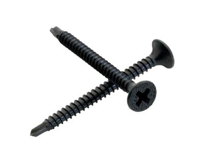 China Carbon Steel Self Drilling Drywall Screws Black Phosphate Galvanized 3.5 x .25 6# x 1 for sale