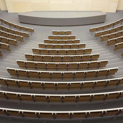 China PANEL Auditoriums Talk Desk And Chair School Chair With Tablet Set for sale