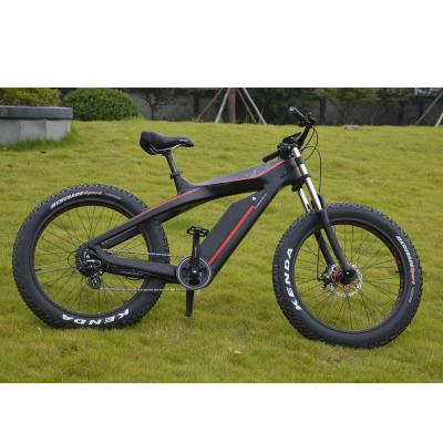 China Carbon Fibre ES750 26inch Carbon fiber ebike 48V 750W fat tyre electric bike for sale