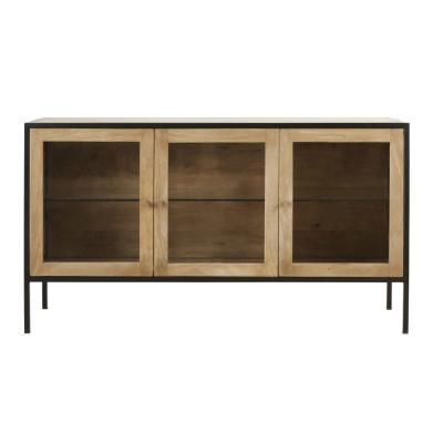 China Factory wholesale modern wood dining table modern glass display cabinet for sale