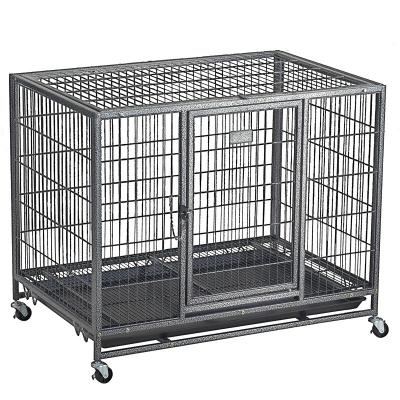 China HS-31A-37 breathable heavy duty dog cage with single door and wheels CAGE FRAME for sale