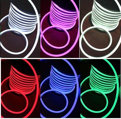 China DC24V RGB led neon flex SMD5050 full color changing Christmas decoration light 14*26mm for sale