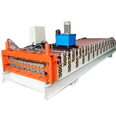 China Roof High Usage Speed Production Double Layer Corrugated Steel Profile Roofing Sheet Roll Forming Machine Roof Tile Making Machine Price for sale
