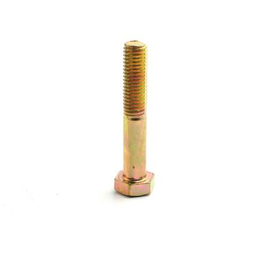 China Din931 stainless steel bolts hex bolt carbon steel factory price color finish half thread good quality Tianjin yellow port shipping for sale