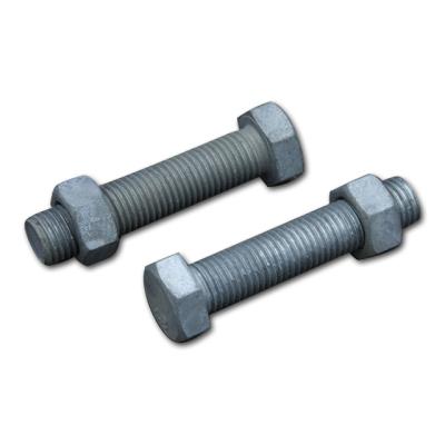 China Steel M6 M12 Hot Dip Galvanized Hex Head Bolt And Nut Cheap Price for sale