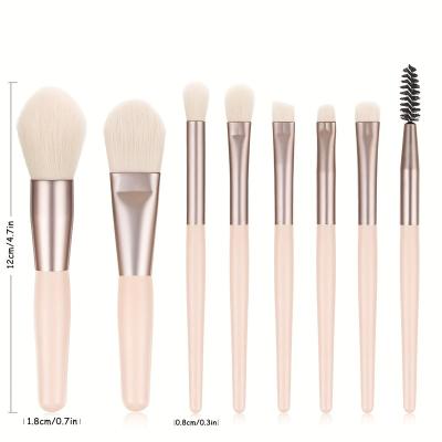 China Smudge Brush Smudge Brush 8PCS Makeup Brushes Set Portable Travel Brush Eye Shadow Foundation Powder Eyelash Lip for sale