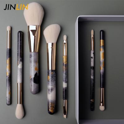 China Smudge Brush Smudge Brush Luxury Complete Pieces Professional Makeup Brush Set Private Label Custom Logo Make Up Brushes With Brass Ferrule for sale