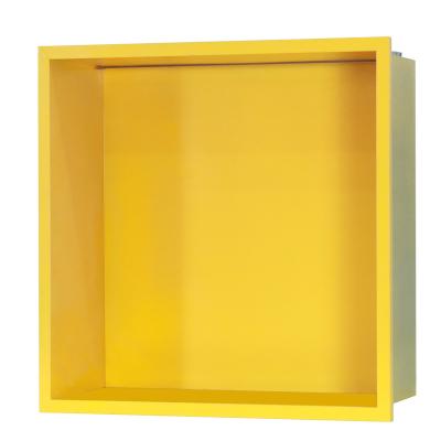China Modern High Quality Aristocratic Yellow Metal Stainless Steel Handcraft Shower Niche For Bathroom for sale