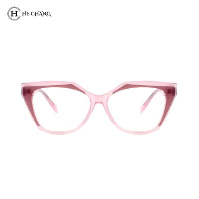 China HeChang Anti-blue 2022 Fashionable Custom Eyewear Style Transparent Optical Frames Logo Anti-Blue Glasses Spectacle Clear for sale