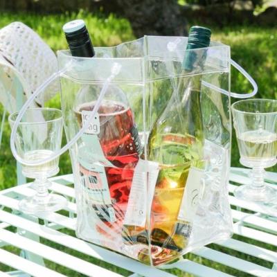 Китай Anti-Freezing Clear Vinyl Champagne Cooler Ice Bag Perfect for Parties, and Restaurant продается