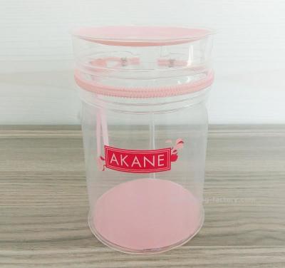 Китай ECO-Friendly Cute Small Clear EVA Round Cosmetic Bag GIrl Cylindrical Toiletry Bag продается