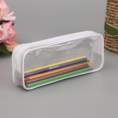 Китай Black and White Clear PVC Zipper Pen Pencil Case Big Capacity Pencil Bag Students Stationery Case продается