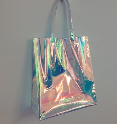 Китай Rainbow Laser Hologram Travel Cosmetic Handbag Rainbow Laser PVC Tote Bag Rainbow Laser Shoulder Bag продается