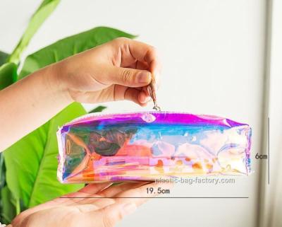 Китай Hologram PVC cosmetic organizer bag,Holographic cosmetic makeup bag with Tassel Puller Decoration продается