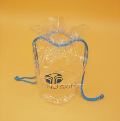Китай Cylinder Transparent PVC Drawstring Organizer Pouch For Comstics , Personal Belongings продается