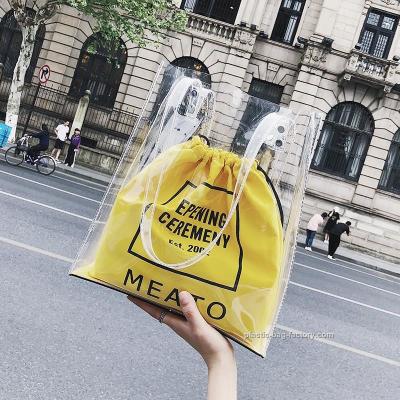 Китай Fashion Clear PVC Tote Bag Handbag For Ladies , Offset Printing Or Silk Screen Printing продается