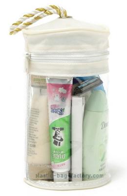 Китай Мешки drawstring PVC пластичного toiletry девушки круглые с крышкой и портативной веревочкой продается