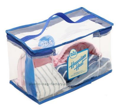 China Double Pullers Plastic Garment Storage Bags , Custom Printed Transparent Garment Organizer Pouches for sale